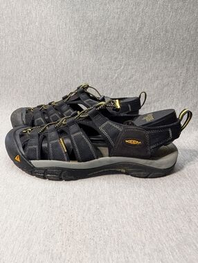 Keen Newport H2 Waterproof Sandals Men's 12 Black Yellow Adjustable